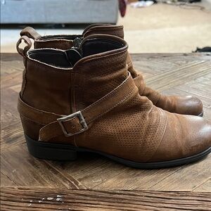 Miz Mooz Chestnut Leather Ankle Booties